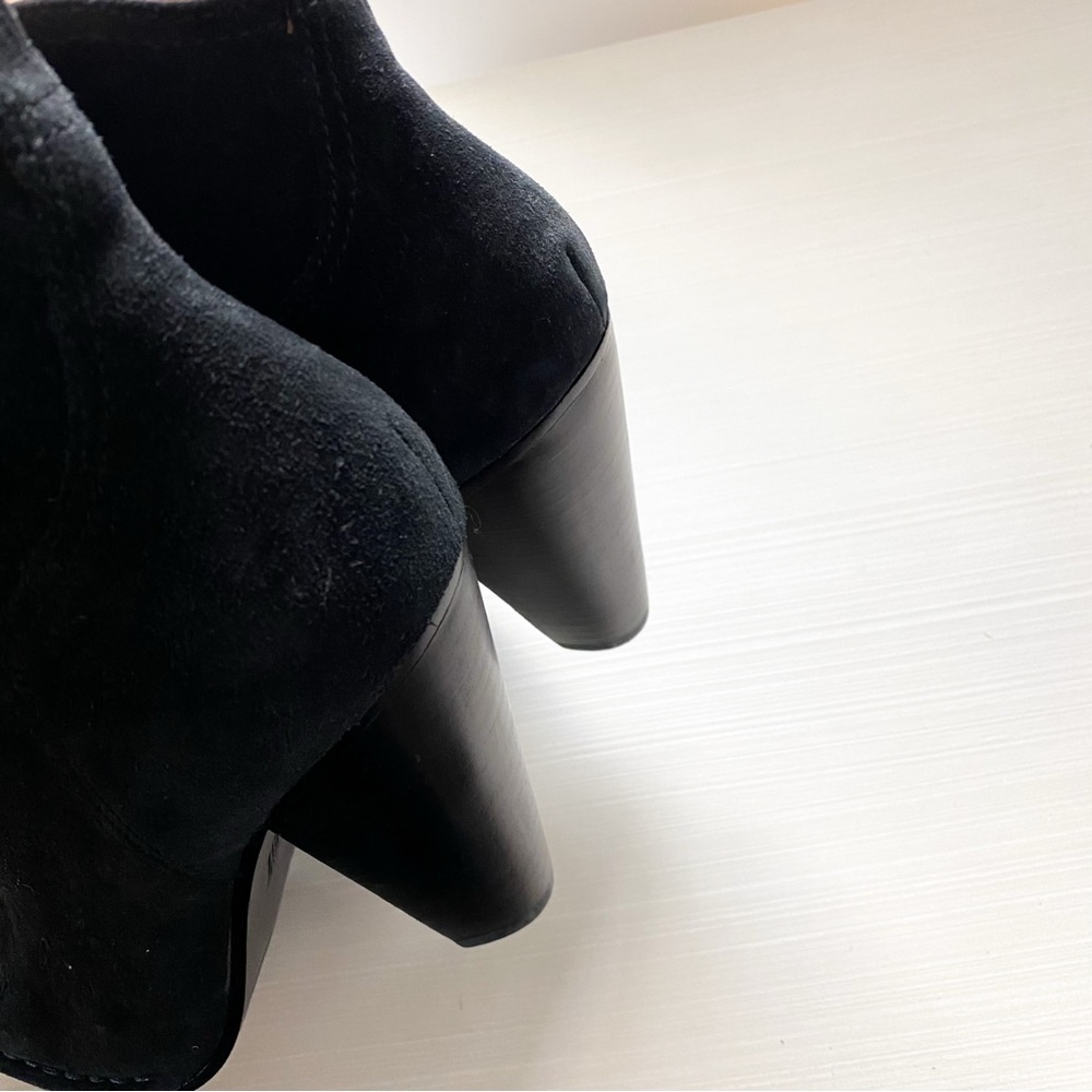 FRYE Women’s Black Suede Ankle Boots Heel Bootie Western Cowboy Rodeo Grunge 8.5 - Picture 6 of 9